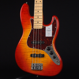 Fender 2024 Collection Made in Japan Hybrid II Jazz Bass Maple Fingerboard Flame Sunset Orange Transparent