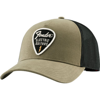 Fender Snap Back Pick Patch Hat Olive メッシュキャップ