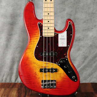 Fender2024 Collection Made in Japan Hybrid II Jazz Bass Maple Fingerboard Flame Sunset Orange Transparent