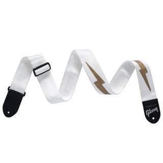 Gibson ASBOLT-WHT The Lightning Bolt Seatbelt (White) ギブソン ストラップ【池袋店】