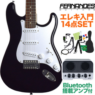 FERNANDESLE-1Z 3S/L BLK エレキギター初心者14点セット【Bluetooth搭載ミニアンプ付き】 ブラック 黒