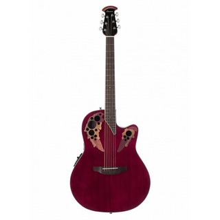 Ovation CE44-RR-G Celebrity Elite Exotic Mid Depth Ruby Red エレクトリックアコースティックギター
