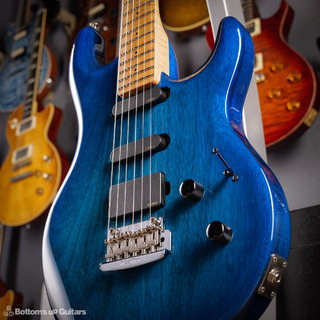 MUSIC MAN {BUG} Luke " PDN 2014 Limited Edition " Roasted Flame Maple Neck & FB!! - Neptune Blue - 