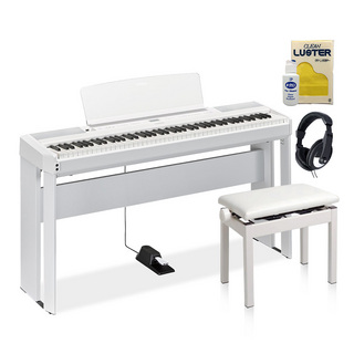 YAMAHAP-515 WH 専用スタンド・高低自在イス・ヘッドホンセット 電子ピアノ 88鍵盤(木製)