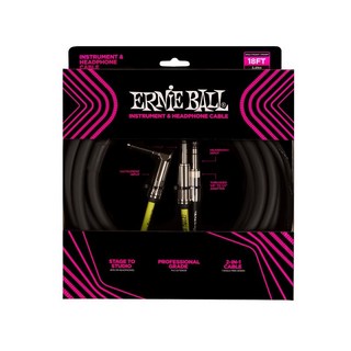 ERNIE BALL Instrument and headphone cable 18ft #6411
