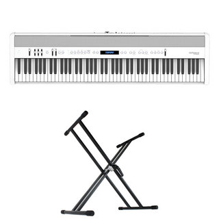 Roland ローランド FP-60X-WH Digital Piano ホワイト デジタルピアノ キーボードスタンド 2点セット [鍵盤 Aset]