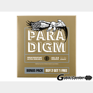 ERNIE BALL ERNiE BALL Paradigm Medium Light 80/20 Bronze Acoustic Guitar Strings - 12-54 Gauge 3 Pack [#3326]