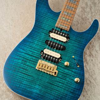 T's Guitars DST Pro 24 w/5A Roasted Falme Maple Neck -Centura Blue-