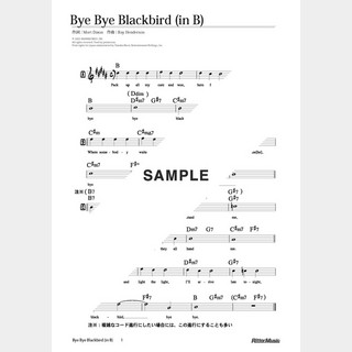 楽譜 Bye Bye Blackbird（in B）