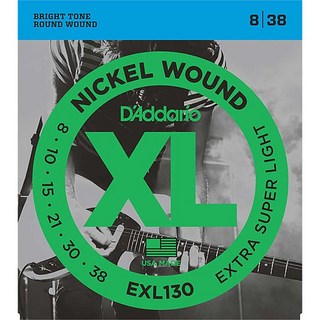 D'Addario XL Nickel Electric Guitar Strings EXL130 (Extra-Super Light/08-38)