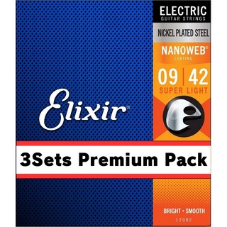 Elixir NANOWEB Super Light (.009 - .042) [12002]【3Pack】