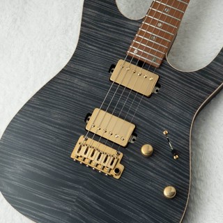 T's Guitars DST Pro 24 5A Flame Maple w/Reverse Head -Mat Trans Black / Steps Black Mat-