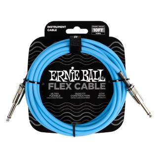 ERNIE BALL FLEX CABLE 10' SS BL フレックスケーブル 約3m ブルーP06412