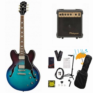 EpiphoneInspired by Gibson ES-335 Figured Blueberry Burst (BBB) エレキギター セミアコ ES335 PG-10アンプ付属