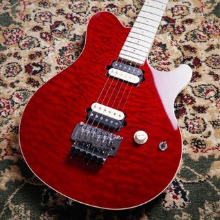 MUSIC MAN KID Limited AXIS Trans Red Quilted Maple Top Matching Head