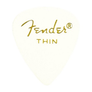 Fender 351 Shape White Thin ギターピック 12枚入り
