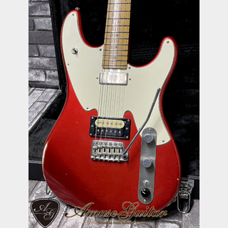 RUNE Guitar Maintenance Curion II Countoured # Candy Red Duncan PU & Original Booster" Realistic aged finish"