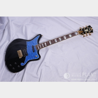 D'Angelico Deluxe Bedford Black with Blue Pearl Pickguard and Tremolo