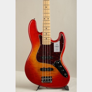 Fender 2024 Collection Made in Japan Hybrid II Jazz Bass Flame Sunset Orange Transpare