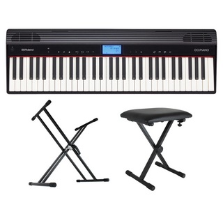 Rolandローランド GO-61P GO:PIANO エントリーキーボード ピアノ X型スタンド ベンチ付きセット