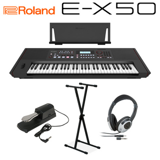 RolandE-X50 ヘッドホン・Xスタンド・ペダルセット キーボード 61鍵盤 【WEBSHOP限定】