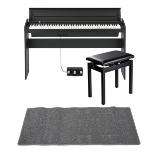 KORG コルグ LP-180 BK 電子ピアノ 高低自在椅子 ピアノマット(グレイ)付きセット