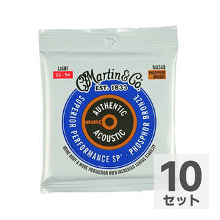 Martin MA540 Superior Performance Phospher Bronze Light アコースティックギター弦×10セット