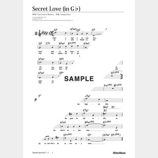 楽譜Secret Love（移調バージョン in G♭）
