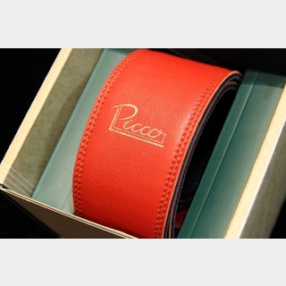 Picco Straps 2.5" Premium Leather Guitar Strap Chili Red / Black