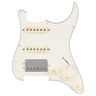 Fender フェンダー Pre-Wired Strat Pickguard Quadra Tap/Ultra Noiseless HSS Parchment 11 Hole PG