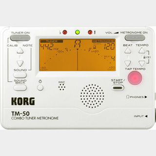 KORG Combo Tuner Metronome TM-50 Pearl White 【WEBSHOP】