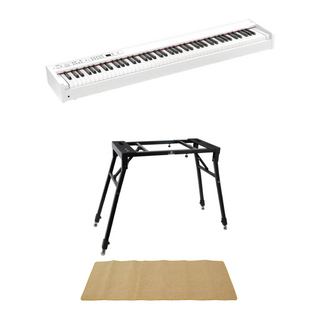 KORG コルグ D1 WH DIGITAL PIANO 電子ピアノ ホワイトカラー 4本脚スタンド ピアノマット(クリーム)付きセット