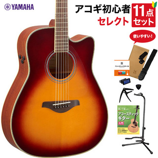 YAMAHA FGC-TA BS (ブラウンサンバースト) アコースティックギター 教本付きセレクト12点セット