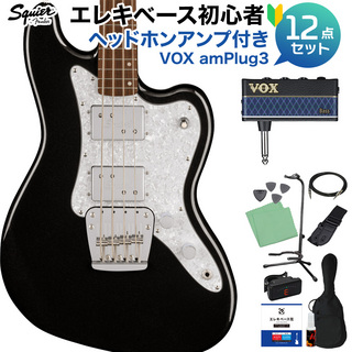 Squier by Fender Paranormal Rascal Bass HH Metallic Black 初心者セット ヘッドホンアンプ付