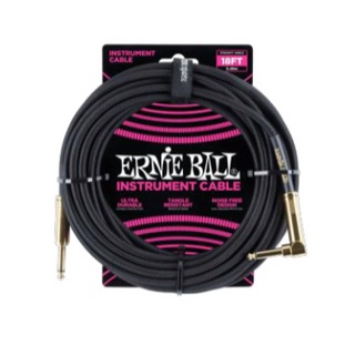 ERNIE BALLアーニーボール P06086 18' INSTRUMENT CABLE STRAIGHT/ANGLE BLACK ギターケーブル