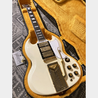Gibson Custom Shop 60th Anniversary 1961 Les Paul SG Custom Sideways Vibrola Polaris White VOS 