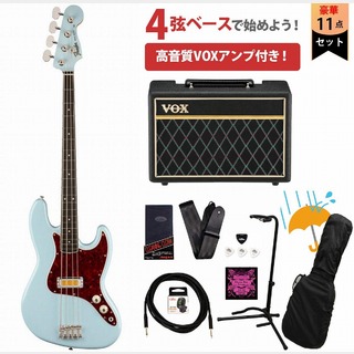 Fender Gold Foil Jazz Bass Ebony FB Sonic Blue VOXアンプ付属エレキベース初心者セットR【WEBSHOP】