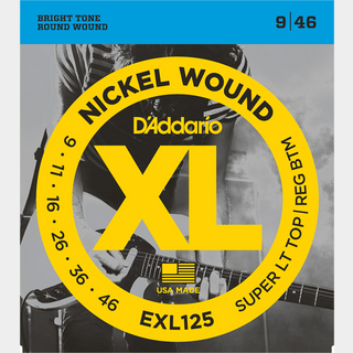 D'AddarioXL NICKEL EXL125 Super Light Top/ Regular Bottom【09-46/エレキギター弦】