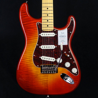 Fender 2024 Collection Made in Japan Hybrid II Stratocaster Flame Sunset Orange Transparent