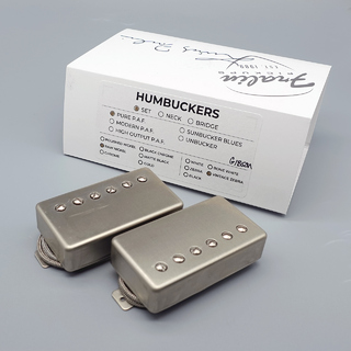 LINDY FRALINPure P.A.F. Humbucker Pickup Set / Raw Nickel Cover ( Zebra Bobbin ) 