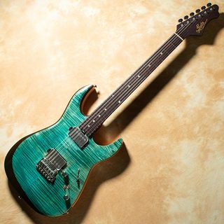 infinite Trad Fullsize Dinky ST Lami Flame Maple Top/Wenge Neck Denim Blue