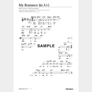 楽譜 My Romance（in A♭）