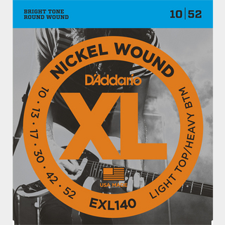 D'Addario EXL140 XL NICKEL Electric Guitar Strings Light Top/Heavy Bottom 10-52【福岡パルコ店】
