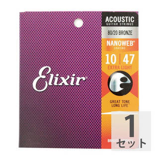 Elixir エリクサー 11002 ACOUSTIC NANOWEB EX.LIGHT 10-47 アコースティックギター弦
