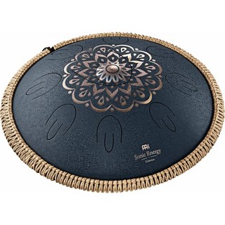 MeinlSonic Energy Octave Steel Tongue Drums / Navy Blue Lasered Floral Design - D Amera [OSTD2NBE]