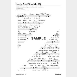 楽譜Body And Soul（in D）