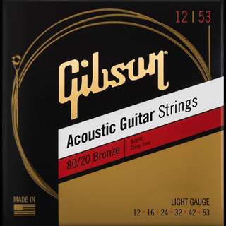 GibsonSAG-BRW12 80/20 Bronze Acoustic Guitar Strings 12-53 Light  ギブソン【心斎橋店】