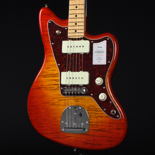 Fender 2024 Collection Made in Japan Hybrid II Jazzmaster Maple Fingerboard Flame Sunset Orange Transparent