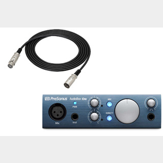 PreSonus AudioBox iOne [3ｍマイクケーブル ATL458A/3.0 セット！] バスパワー駆動USB 2.0/iPadオーディオ・インタ