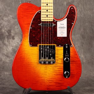 Fender 2024 Collection MIJ Hybrid II Telecaster Maple FB Flame Sunset Orange Transparent[S/N JD24014244]【W